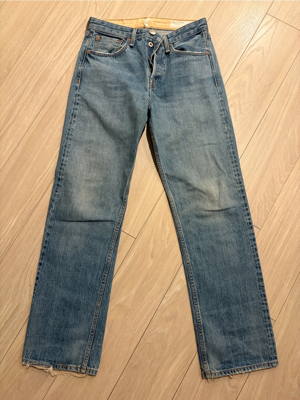 rag & bone Light Blue Straight Leg Jeans